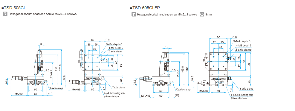 XYZ轴TSD平台(垂直) 60mm XYZ轴TSD平台(垂直) 60mm